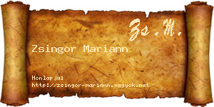 Zsingor Mariann névjegykártya